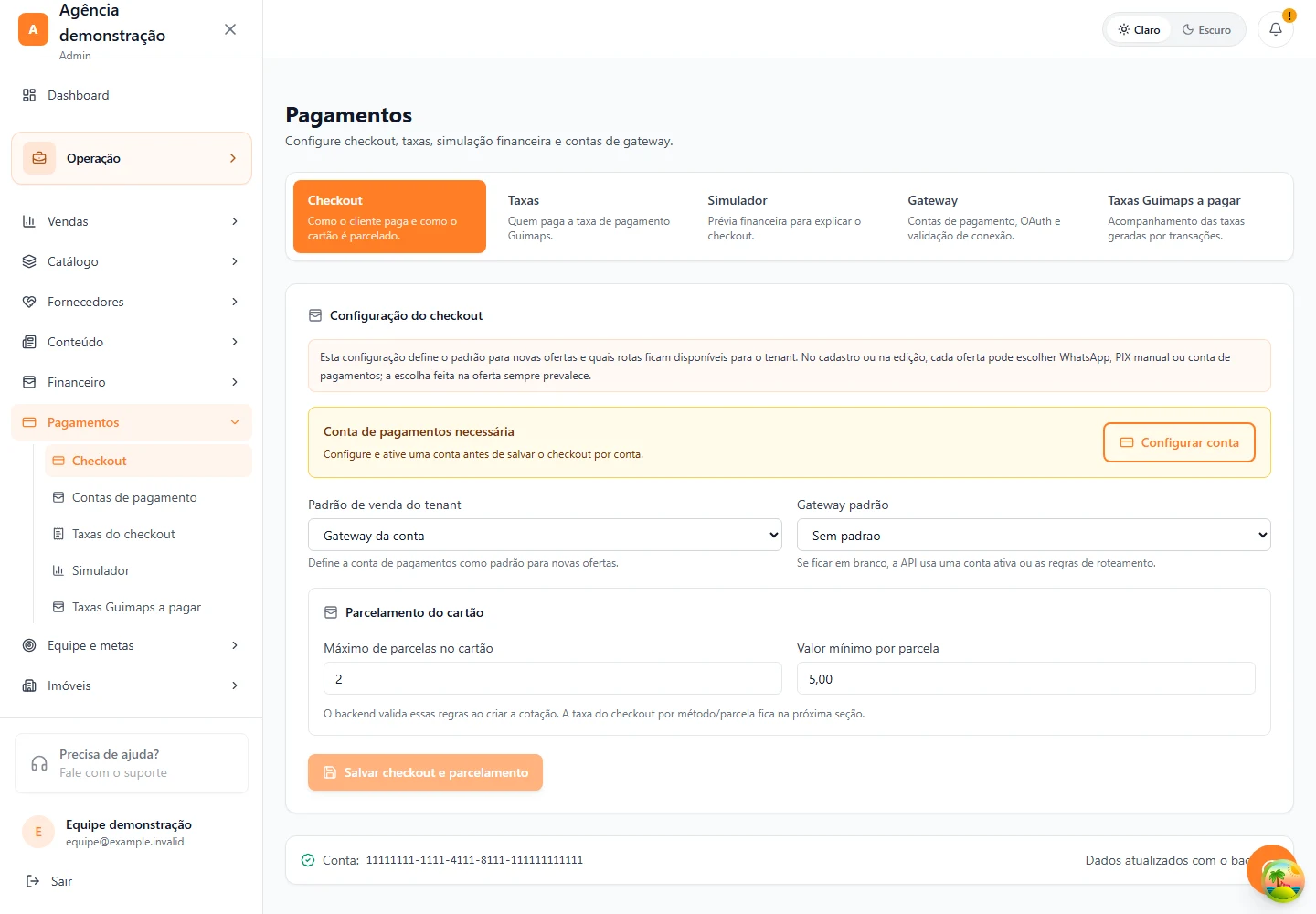 Pagamentos · Checkout