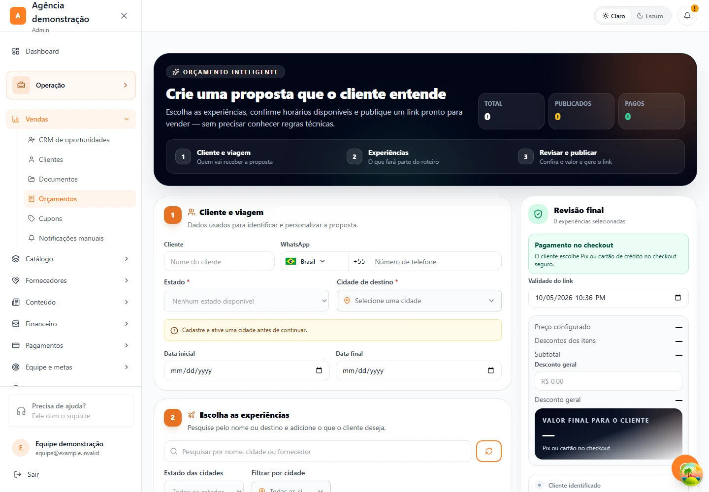 Vendas · Orçamentos