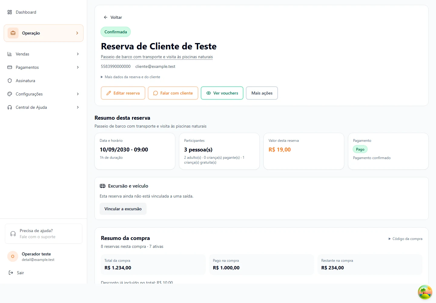 Operação · Reservas · Detalhe
