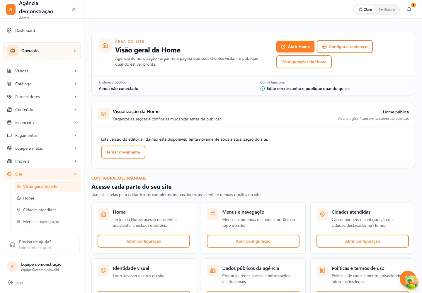 Site · Visão geral